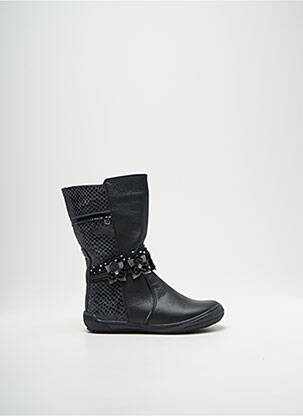 Bottes tissage satiné bout rond noir BOPY fille