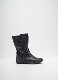Bottes tissage satiné bout rond noir BOPY fille