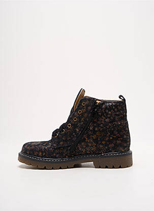 Bottines/boots tissage satiné talon bas noir BOPY fille