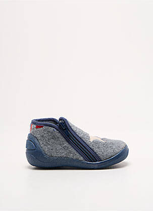 Chaussons/pantoufles fermeture zippée bout rond gris BOPY garçon