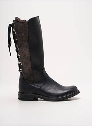 Bottes fermeture zip et lacets talon bas noir BELLAMY fille