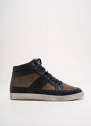 Baskets fermeture zip et lacets bout rond marron BELLAMY homme