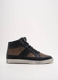 Baskets fermeture zip et lacets bout rond marron BELLAMY homme