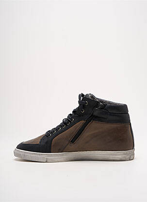 Baskets fermeture zip et lacets bout rond marron BELLAMY homme