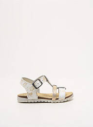 Sandales/nu pieds tissage satiné bout ouvert blanc BOPY fille