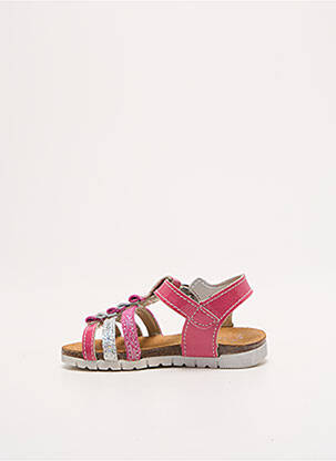 Sandales/nu pieds tissage satiné bout ouvert rose BOPY fille