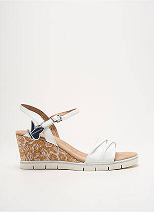 Sandales/nu pieds matière lisse talon de 7 à 9cm blanc CAPRICE femme