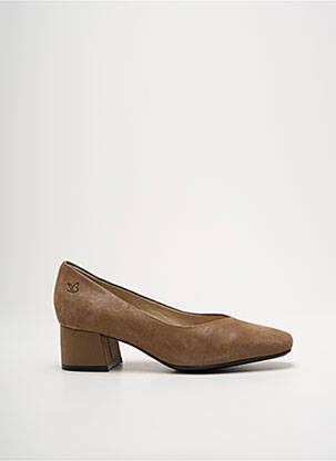 Escarpins tissage satiné talon de 4 à 6cm marron CAPRICE femme