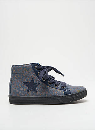 Baskets nubuck bout rond bleu FRODDO fille