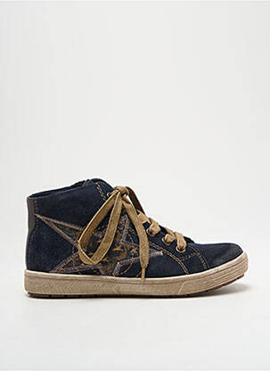 Baskets tissage satiné bout rond bleu RIEKER fille