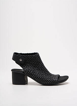 Sandales/nu pieds tissage satiné talon de 4 à 6cm noir RIEKER femme