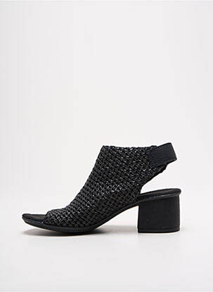 Sandales/nu pieds tissage satiné talon de 4 à 6cm noir RIEKER femme