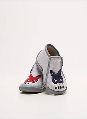 Chaussons/pantoufles fermeture zippée bout rond gris BELLAMY garçon