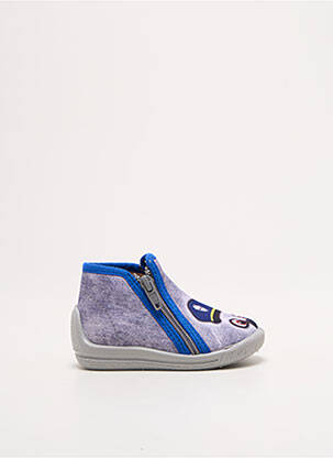 Chaussons/pantoufles fermeture zippée bout rond bleu BELLAMY garcon