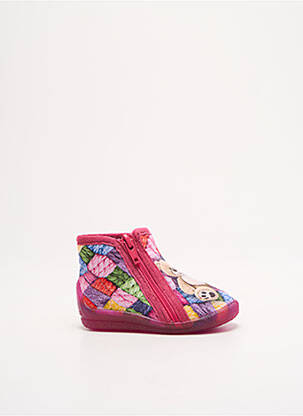Chaussons/pantoufles fermeture zippée bout rond rose BELLAMY fille