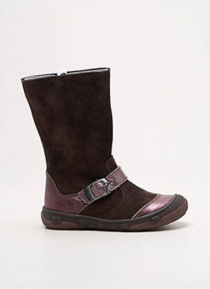 Bottes nubuck bout rond marron BELLAMY fille