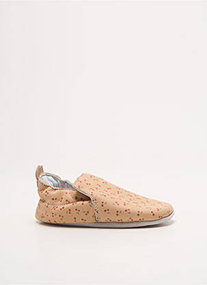 Chaussons/pantoufles semelle extérieure cuir bout rond beige BELLAMY fille