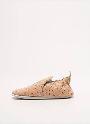 Chaussons/pantoufles semelle extérieure cuir bout rond beige BELLAMY fille