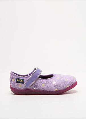 Chaussons/pantoufles tissage satiné bout rond violet BELLAMY fille
