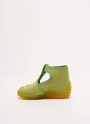 Chaussons/pantoufles tissage satiné bout rond vert BELLAMY fille