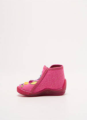 Chaussons/pantoufles tissage satiné bout rond rose BELLAMY fille