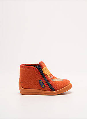 Chaussons/pantoufles fermeture zippée bout rond orange BELLAMY garcon