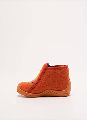 Chaussons/pantoufles fermeture zippée bout rond orange BELLAMY garcon