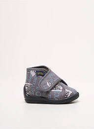 Chaussons/pantoufles fermeture scratch bout rond gris BELLAMY garcon