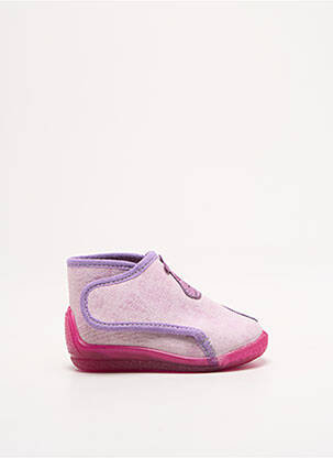 Chaussons/pantoufles tissage satiné bout rond rose BELLAMY fille