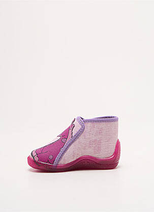 Chaussons/pantoufles tissage satiné bout rond rose BELLAMY fille