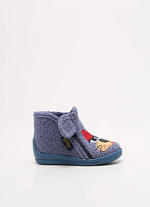 Chaussons/pantoufles fermeture zippée bout rond bleu BELLAMY garçon