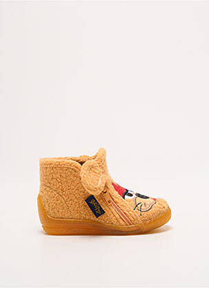 Chaussons/pantoufles fermeture zippée bout rond jaune BELLAMY garçon