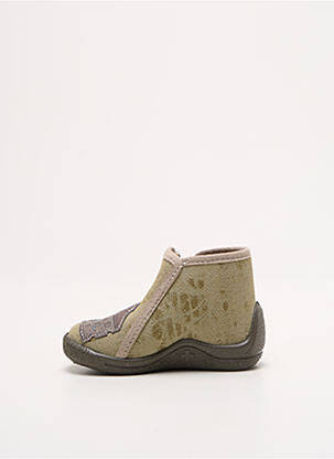 Chaussons/pantoufles fermeture zippée bout rond vert BELLAMY garçon