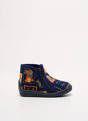 Chaussons/pantoufles fermeture zippée bout rond bleu BELLAMY garcon
