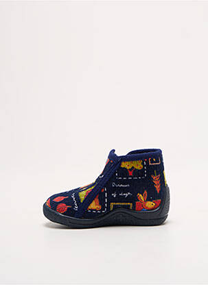 Chaussons/pantoufles fermeture zippée bout rond bleu BELLAMY garcon