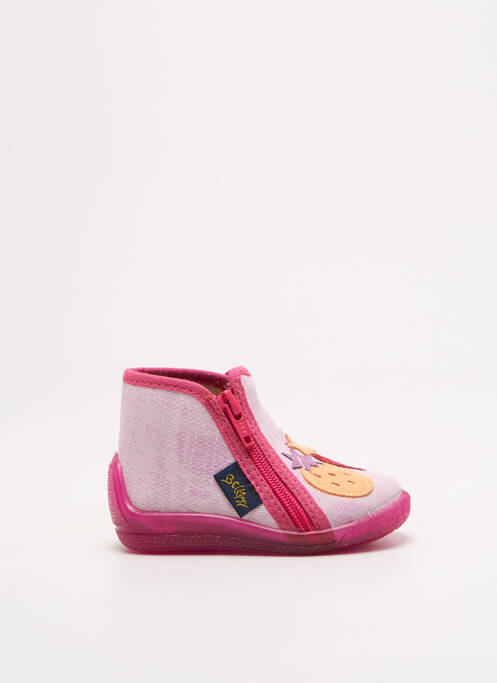 Chaussons/pantoufles fermeture zippée bout rond rose BELLAMY fille