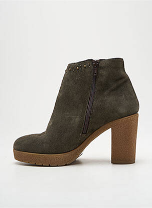 Bottines/boots nubuck talon de 7 à 9cm vert REQINS femme
