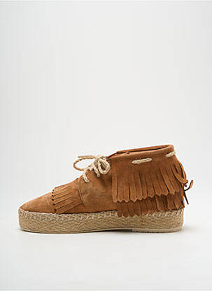 Espadrilles fermeture lacets talon plat jusqu'à 3cm marron LUNE & L'AUTRE femme