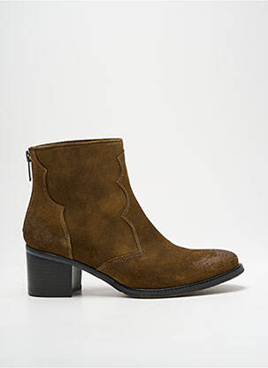 Bottines/boots nubuck talon de 4 à 6cm vert MINKA DESIGN femme
