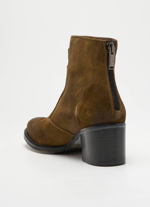 Bottines/boots nubuck talon de 4 à 6cm vert MINKA DESIGN femme