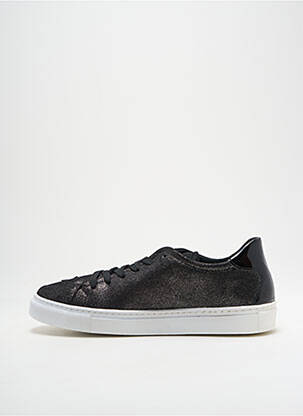 Baskets matière lisse talon plat jusqu'à 3cm noir LOLLIPOPS femme
