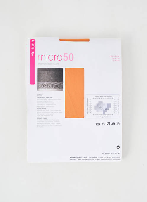 Collants orange HUDSON pour femme