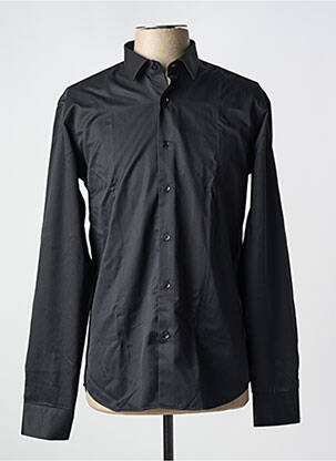 Chemise manches longues coupe cintrée noir BOX-OFFICE homme