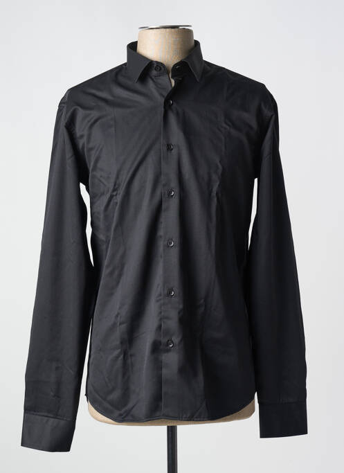 Chemise manches longues noir BOX-OFFICE pour homme