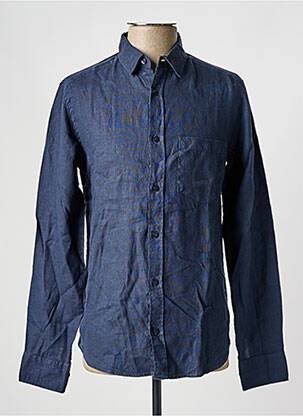 Chemise manches longues coupe cintrée bleu fonce BLUE LEMON homme