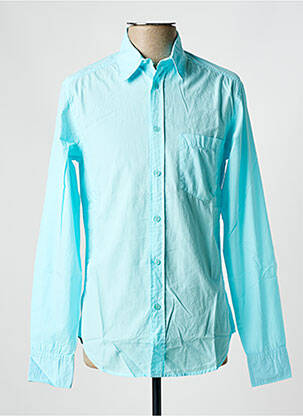 Chemise manches longues poches bleu BLUE LEMON homme