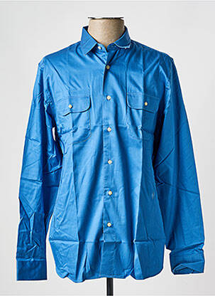 Chemise manches longues poches bleu DE FURSAC homme