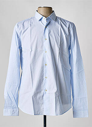 Chemise manches longues imprimé rayures bleu DE FURSAC homme