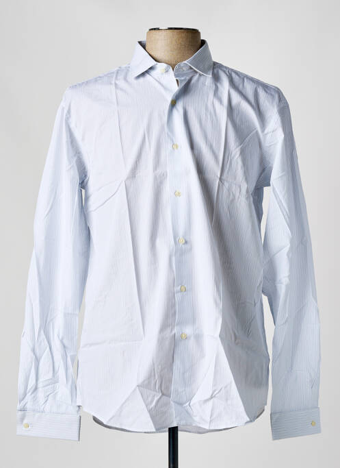 Chemise manches longues imprimé rayures blanc DE FURSAC homme