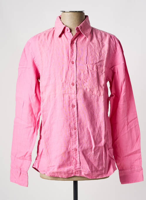 Chemise manches longues rose BLUE LEMON pour homme